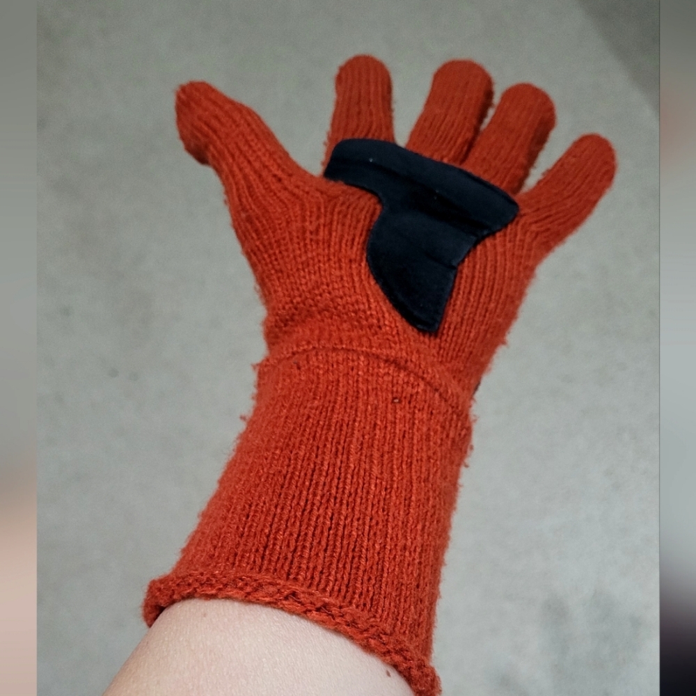 Cute Women gloves Black Orange one size - Picture 5 of 7